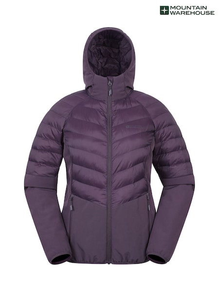 Mountain Warehouse Purple Womens Agile Hybrid Water-Resistant Softshell Padded Jacket (W35065) | €99