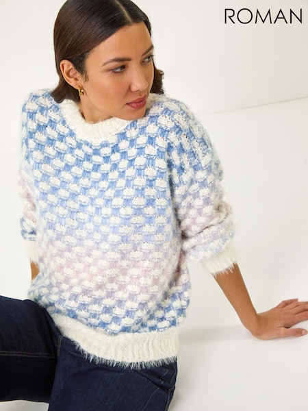 Roman Blue Ombre Marled Knit Jumper (W35140) | €53