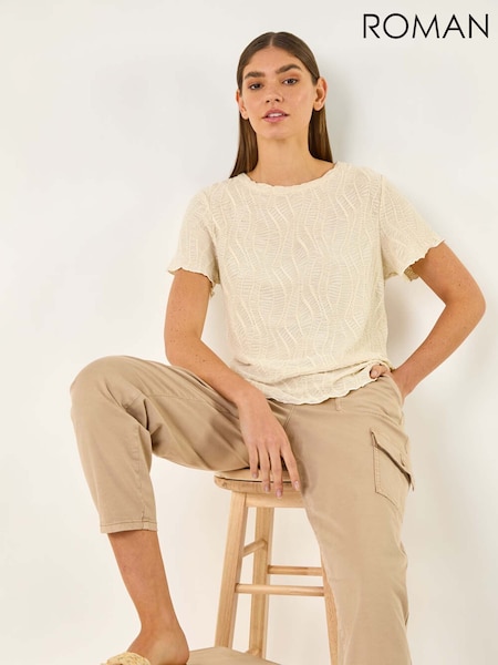 Roman Textured Short Sleeve T-Shirt (W35201) | 45 €