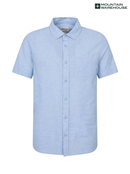 Mountain Warehouse Blue Lowe Mens Cotton-Linen Shirt (W35255) | €40