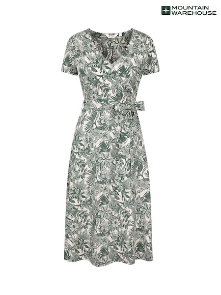 Mountain Warehouse Green Santorini Womens Midi Wrap Dress (W35355) | €52