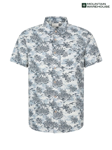Blanco - Mountain Warehouse 100% Cotton Tropical Printed Mens Short Sleeved Shirt (W35360) | 38 €