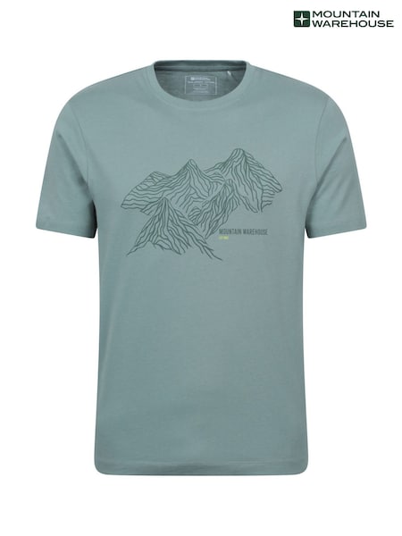 Mountain Warehouse Green Mens Tonal UV Max 100% Cotton T-Shirt (W35365) | €29