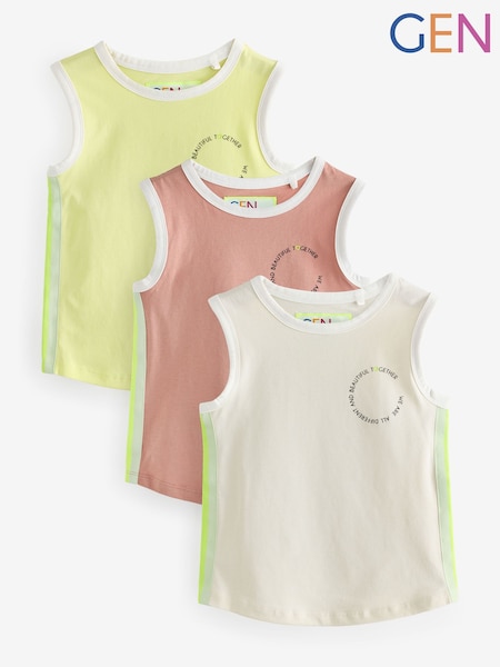 Jaune - Gen 3 débardeur à bande latérale Lot (W35373) | € 19