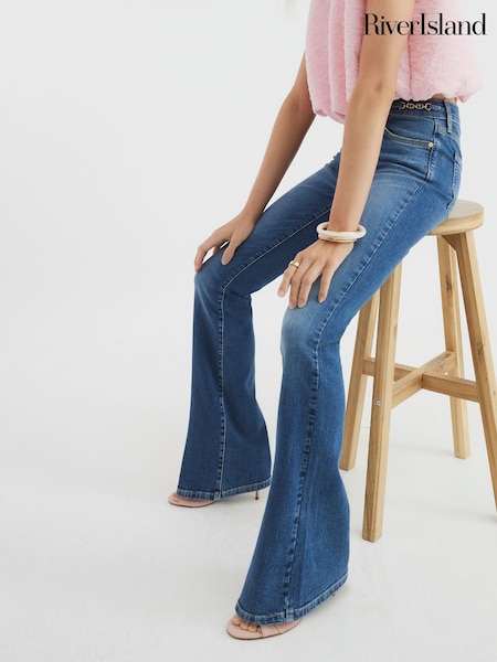 River Island Mid Rise Snaffle Bootcut Jeans (W35409) | €90