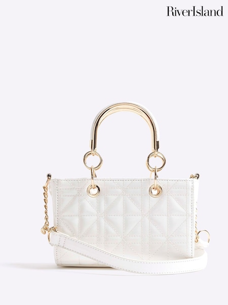 River Island White Metal Handle Tote Bag (W35421) | 1,923 UAH