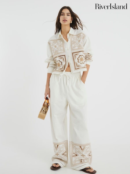 River Island Cutwork Broderie Trousers (W35432) | €56
