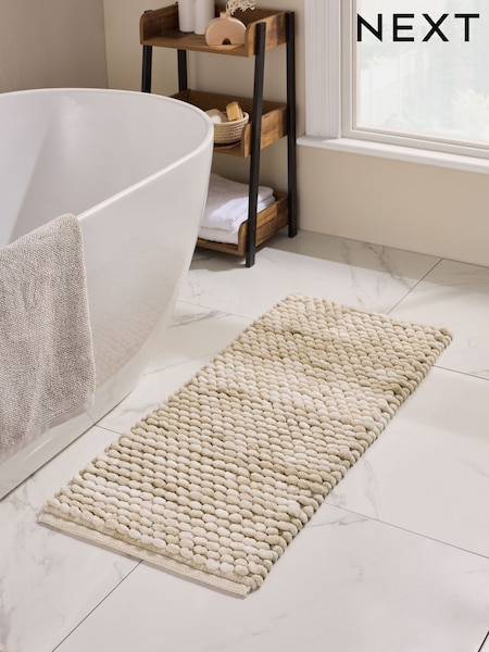 Natural Giant Bobble Runner Bath Mat (W35569) | SGD 34