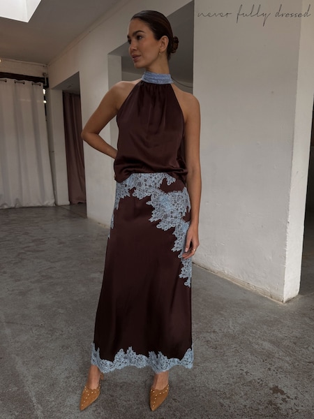 Never Fully Dressed Brown Melanie Skirt (W35619) | €131