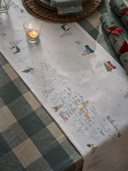 Sophie Allport Off White Home for Christmas Border Table Runner (W35755) | €45