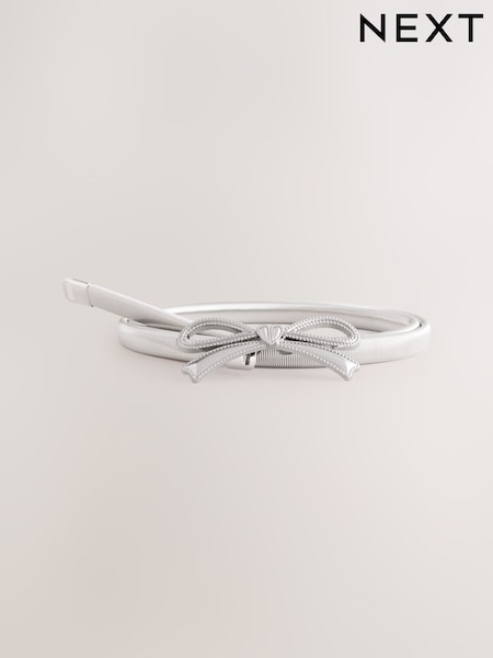 Silver Bow Skinny Stretch Belt (W35808) | R$ 140