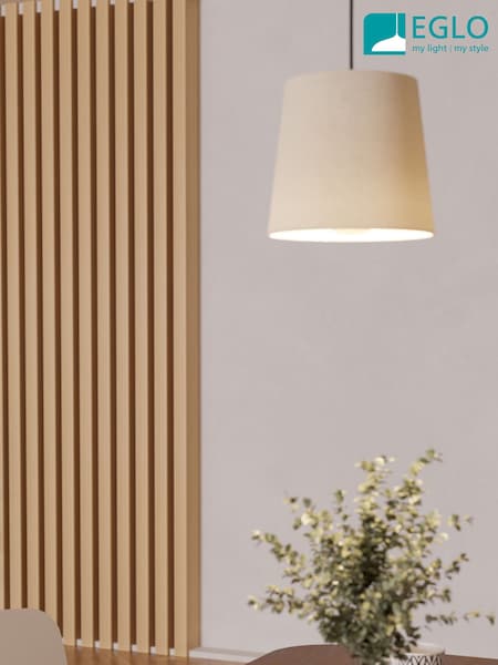 Eglo Black Febres Fabric and Steel Shade Pendant Ceiling Light (W35829) | €117