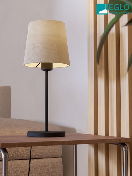 Eglo Black Febres Fabric and Steel Contemporary Table Lamp (W35832) | €62
