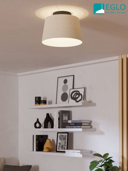 Eglo Black Febres Fabric and Steel Contemporary Ceiling Light (W35845) | €110
