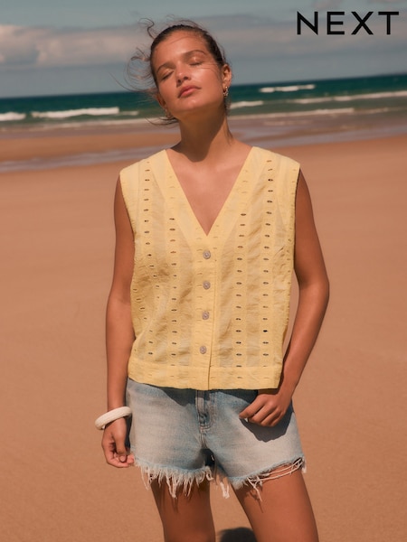 Yellow Broderie Waistcoat (W35893) | R$ 190