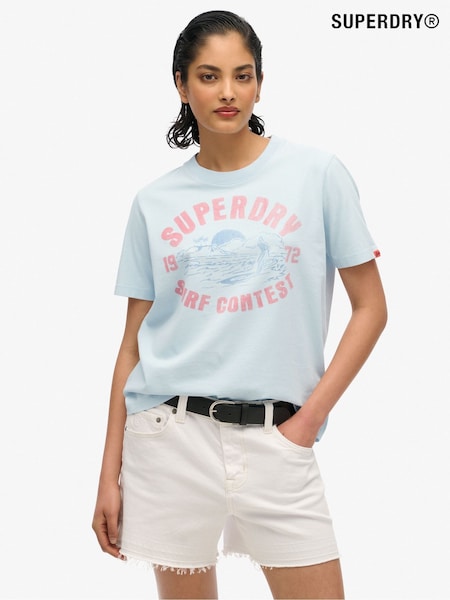 Superdry Blue Lo-Fi Outdoor Relaxed 100% Cotton T-Shirt (W35904) | R$ 265