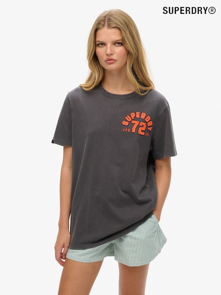 Superdry Grey Oversized 100% Cotton Vintage Athletic Short Sleeve T-Shirt (W35913) | €54