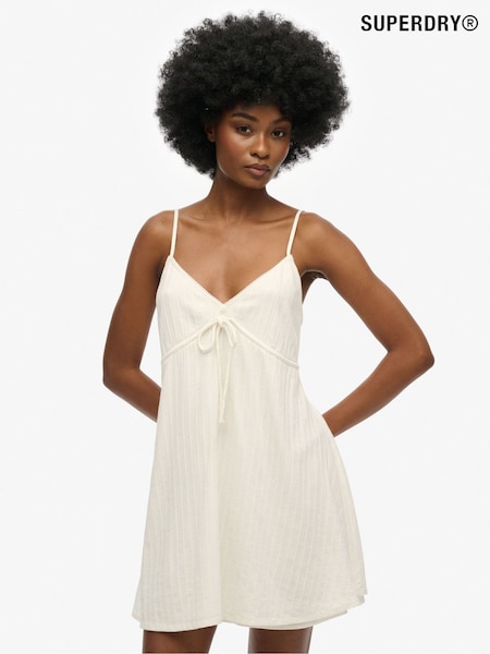 Superdry White Textured Woven Cami Mini Dress (W35916) | €68
