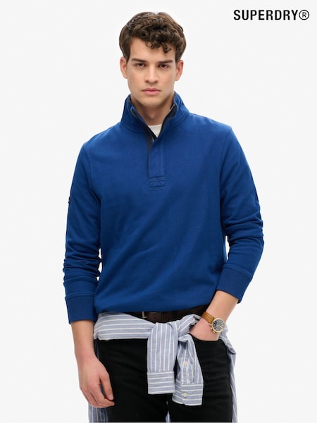Superdry Blue 100% Cottton Classics Jersey Half Zip Jumper (W35921) | R$ 545