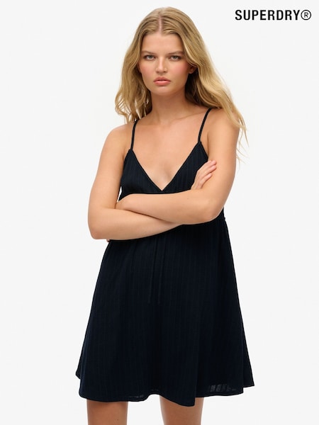 Superdry Blue Textured Woven Cami Mini Dress (W35922) | ₪226