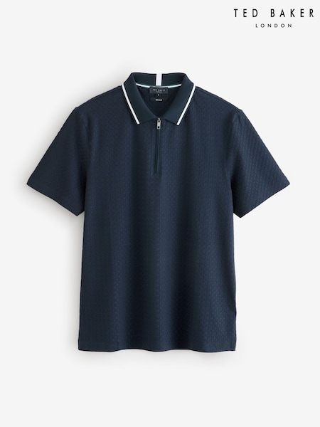 Ted Baker Blue Cophen Short Sleeve Regular T Stitch Polo Shirt (W35962) | AED472