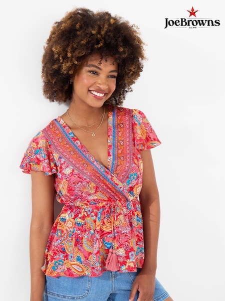 Joe Browns Tropical Palm Print Relaxed Co-Ord Top (W36148) | ‏226‏₪