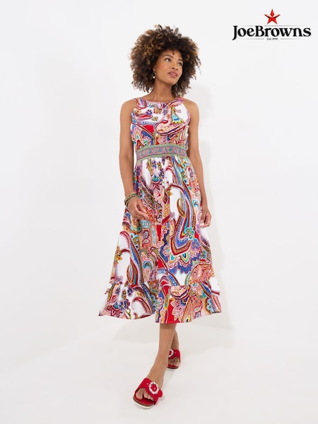 Joe Browns MultiMulti Statement Paisley Halterneck Shirred Waist Maxi Dress (W36196) | ₪302