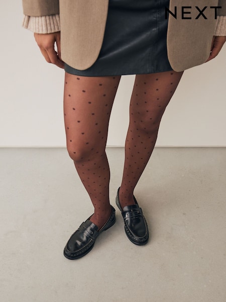 Chocolate Brown Spot Pattern Tights 1 Pack (W36202) | €9