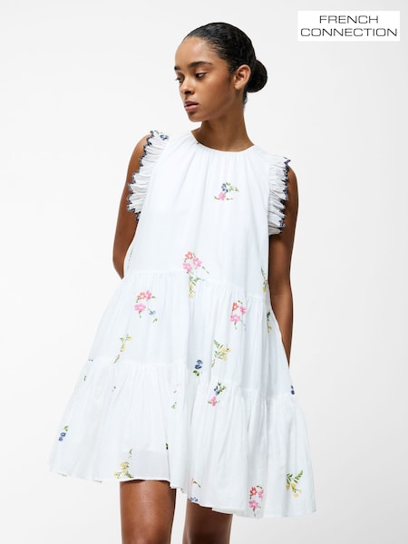 French Connection White Kirsty Holland Tiered Dress (W36223) | €126
