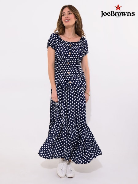Joe Browns Blue Petite Polka Dot Button Through Maxi Dress (W36249) | 3,605 UAH