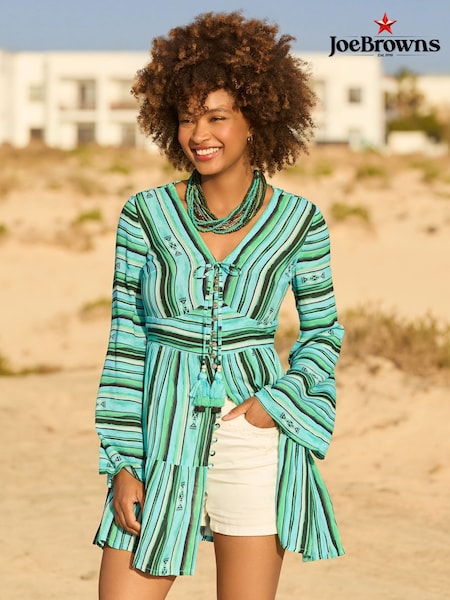Joe Browns Green Slim Fit Bold Striped Tunic (W36314) | kr785
