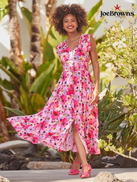 Joe Browns Sequin Embellished Shirred Waist Floral Maxi Dress (W36318) | 633 LEI