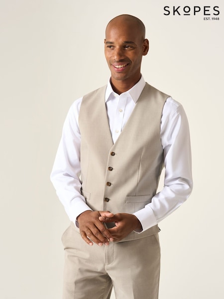 Skopes Natural Tailored Fit Caspian Single Breasted Stretch Look Suit Waistcoat (W36356) | €60