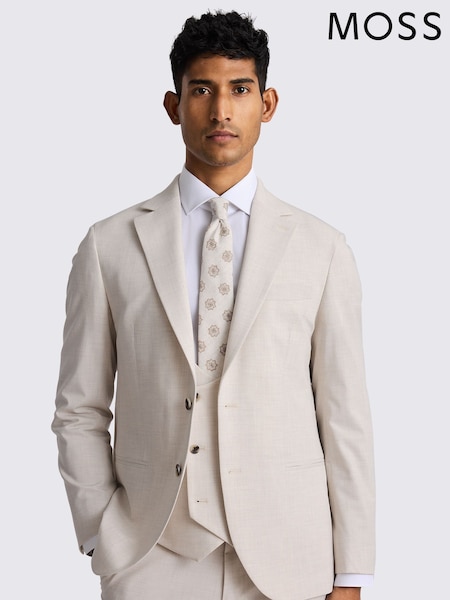 MOSS Natural Tailored Fit Light Neutral Jacket (W36373) | R$ 1,470