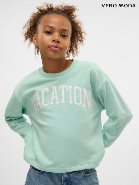 VERO MODA Green Graphic Logo Sweatshirt (W36377) | €22.50