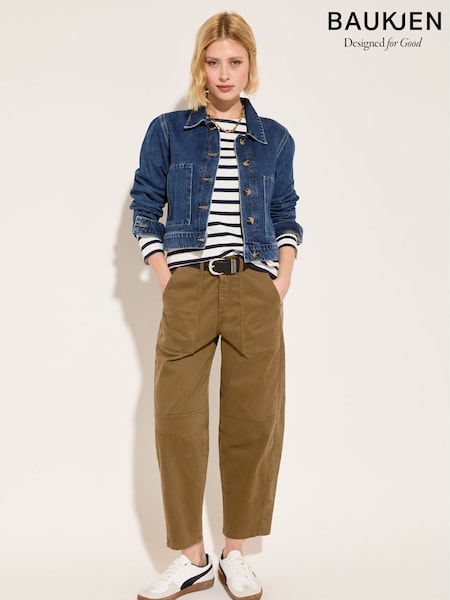 Baukjen Amelia Barrel Leg Cargo Brown Trousers (W36396) | 198 €