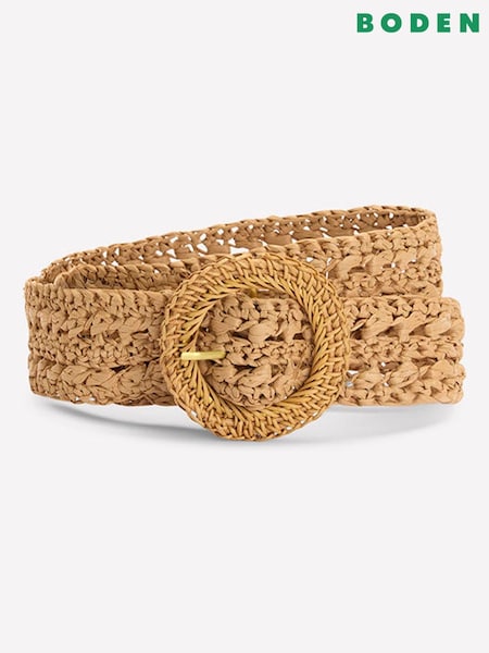 Boden Brown Interest Raffia Belt (W36404) | €64
