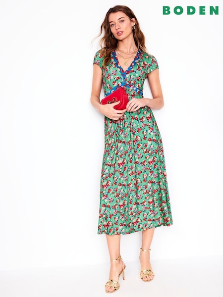 Boden Grey Bias Cut Jersey Midi Dress (W36421) | $157