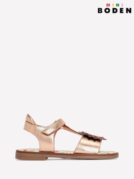 Boden Gold Fun Leather Sandals (W36423) | AED227 - AED262