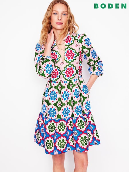 Boden Blue Esme 100% Linen Short Dress (W36428) | €202