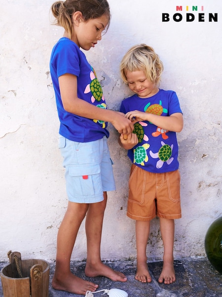 Boden Blue Turtle Bouclé 100% Cotton T-Shirt (W36435) | €28 - €31