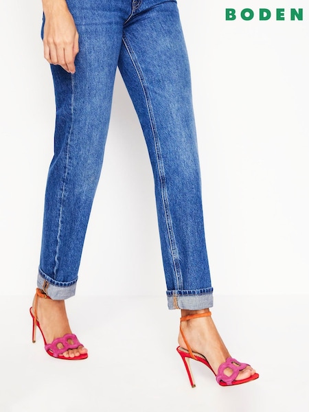 Boden Pink Circle Detail Heeled Sandals (W36439) | 643 QAR