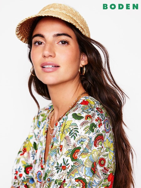 Boden Natural Whipstitch Visor Hat (W36456) | €71