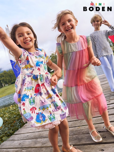 Boden Cream 100% Cotton Heart Pocket Fun Jersey Dress (W36457) | 4,780 ISK - 5,235 ISK