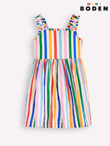 Boden Multi Luna Frill Strap Woven 100% Cotton Dress (W36462) | €40 - €47