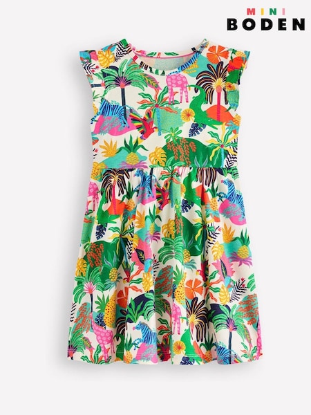 Grün - Boden Posie Frill Sleeve 100% Cotton Dress (W36463) | CHF 34 - 37 CHF