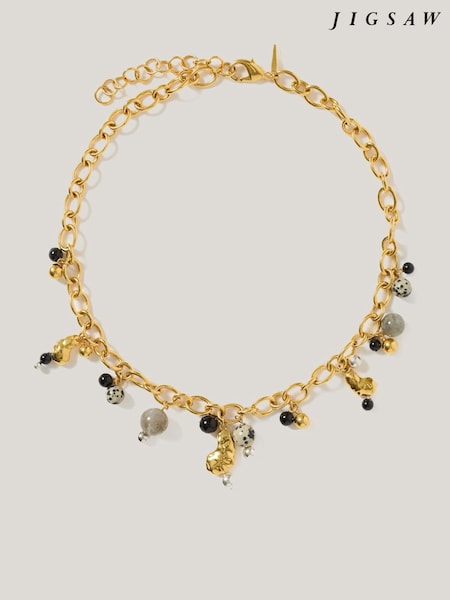Jigsaw Gold Tone Semi Precious Charm Necklace (W36492) | €128