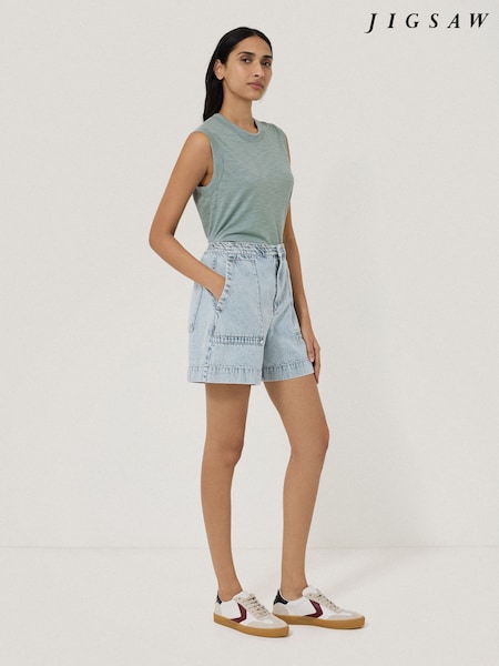 Jigsaw Blue 100% Cotton Slub Tank Top (W36498) | AED227