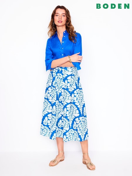 Boden Verity 100% Cotton Midi Skirt (W36544) | ‏563‏₪