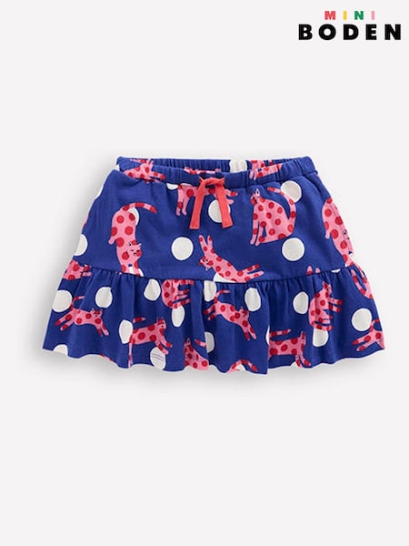 Boden Blue Tiered 100% Cotton Jersey Skirt (W36553) | kr300 - kr328